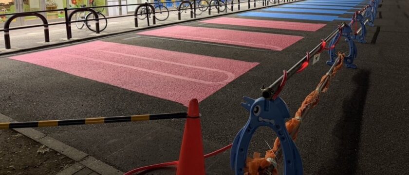 駐車場車止めライン引き工事